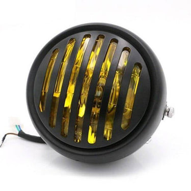 Phare avant rond avec grille de protection - jaune